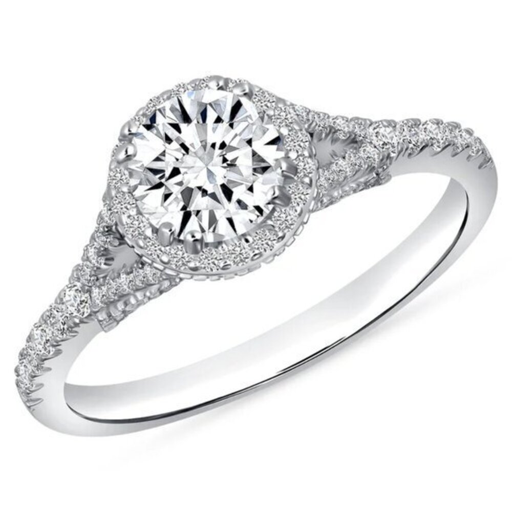 New Solitaire 1ct Round cut Moissanite Engagement Ring 925 Sterling Silver